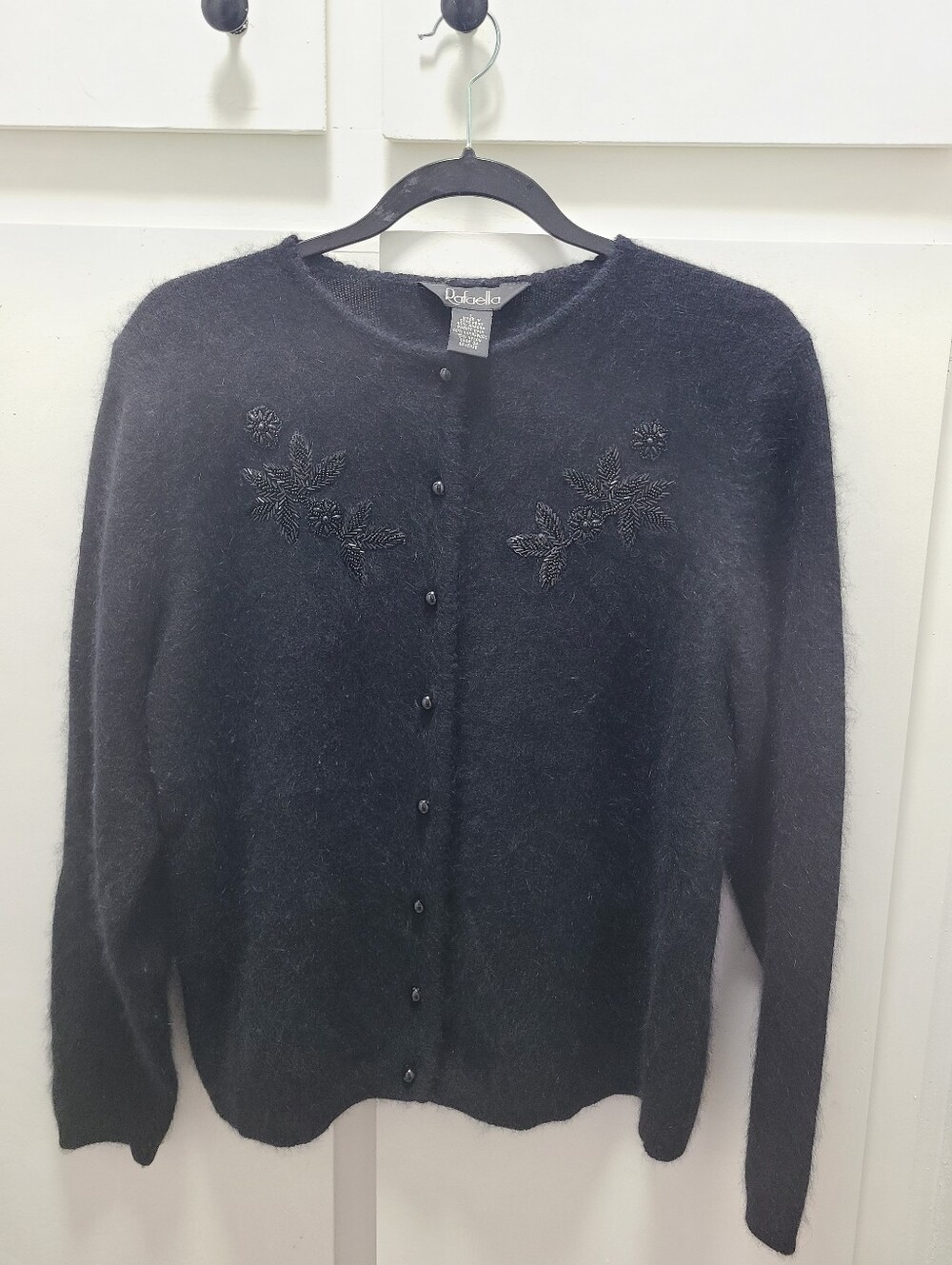 🖤 Vintage Rafaella Beaded Angora Blend Cardigan Sweater- Modern M/L
